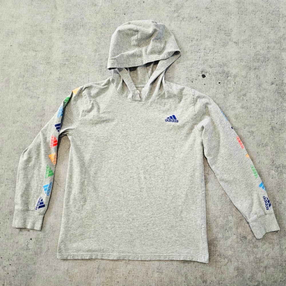 Adidas hooded Tee boys 10/12